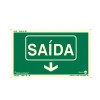 Placa Saída de Emergência Seta Para Baixo Fotoluminescente Paf332 - Encartale 