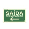 Placa Saída de Emergência Esquerda Fotoluminescente Paf310 - Encartale 