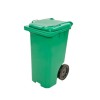 Cesto de Lixo 120 L com Tampa e Roda Verde