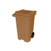 Cesto de Lixo 240 L com Tampa e Roda Marrom
