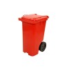 Cesto de Lixo 240 L com Tampa e Roda Vermelho