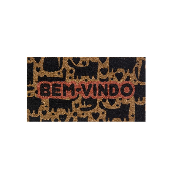 Capacho Fibra de Coco 0.60 x 0.33cm Estampado Retangular - Bella Casa