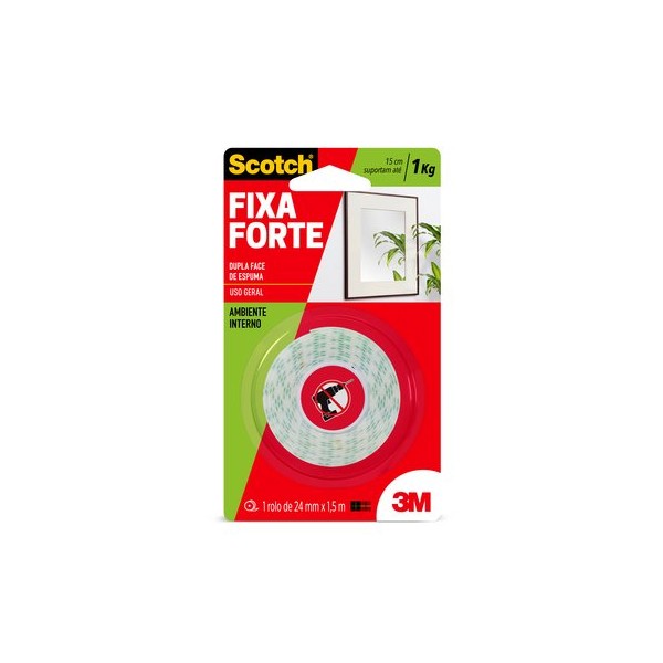 Fita Dupla Face Espuma 24mm x 1.50m Uso Geral Branca - 3M
