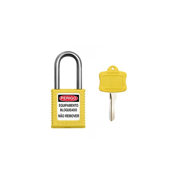Cadeado 35mm Haste Aço Amarelo - Tagout 
