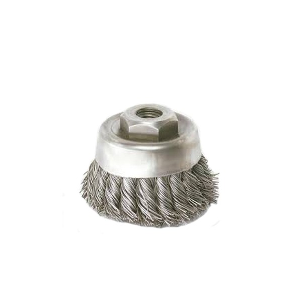 Escova Copo Trançada 4 x 5/8 Pol. Aço Carbono