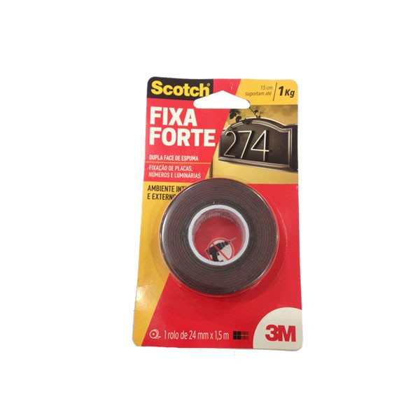 Fita Dupla Face Espuma 24mm x 1.50m - 3M