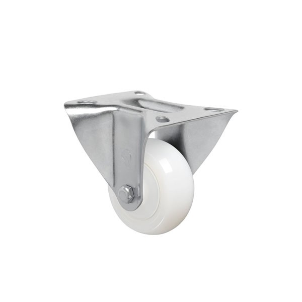 Rodízio 3 Pol. Branca Nylon Placa Fixa - Schioppa