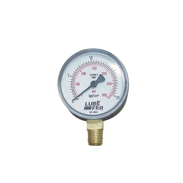 Manômetro para Acetileno 60mm - 2.5kg LUB-38A - Lubefer
