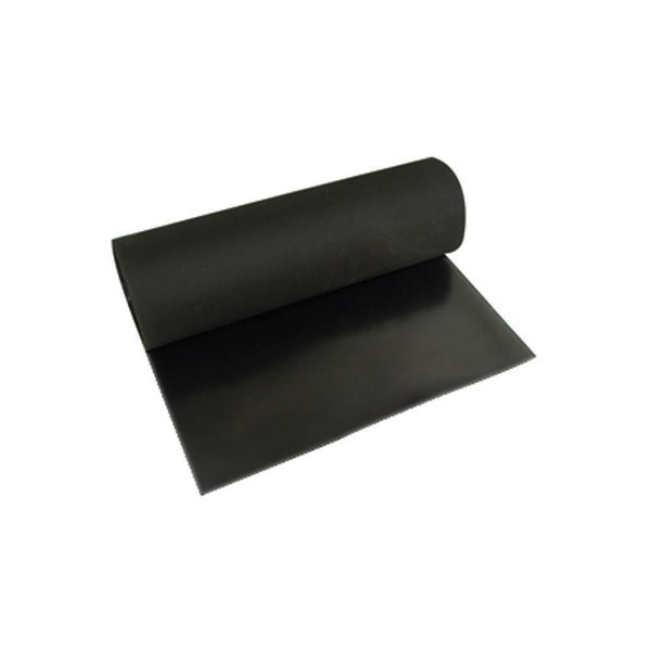 Lençol Borracha Natural 6.4mm x 1.00m s/ Lona Preto (VENDIDO POR METRO) 