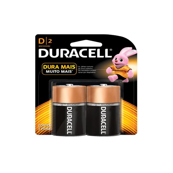 Pilha Alcalina Grande c/ 2 pçs D - Duracell