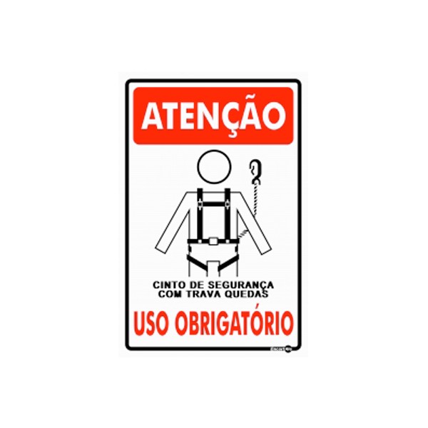 Placa Sinalizadora Uso Obrigatório Cinto c/ Trava - Encartale