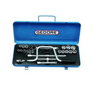 Jogo de Soquete Estriado/Sextavado 6 a 22mm Encaixe 3/8 Pol. 23 Pçs - Gedore