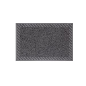 Tapete Capacho Vinil 0.60x 0.90cm - Cinza - Bella Casa