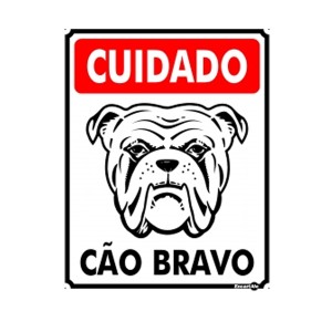 Placa Metal Cuidado Cão Bravo Pm-848 - Encartale
