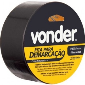 Fita Demarcação Preta  48mm x 30m  - Vonder