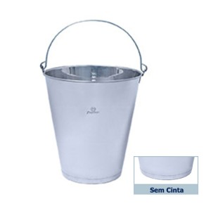 Balde 20 L inox Reto Graduado sem Cinta - Metalosa