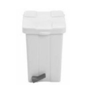 Cesto de Lixo 25 L Quad. Pedal Branco
