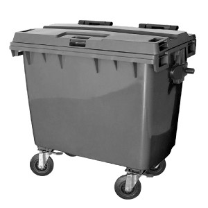 Cesto de Lixo 660 L com Tampa Roda