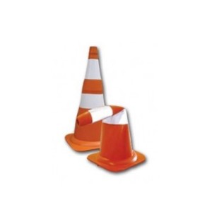 Cone Sinalização Flexível Refletivo 75cm Laranja/Branco