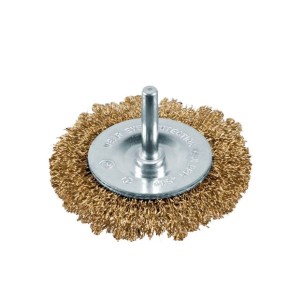 Escova Circular com Haste 75x10mm Aço Latonado