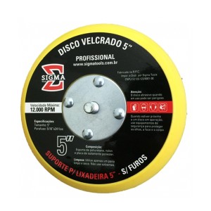 Disco Velcrado 5 Pol. sem Furos (lixadeira) - Sigma Tools