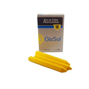 Giz de Cera Amarelo Caixa com 12 Pçs - Sol