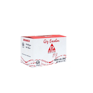 Giz Escolar Comum Branco c/64 Pçs 