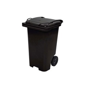 Cesto Lixo Gari 120 L com Tampa e Roda Preto