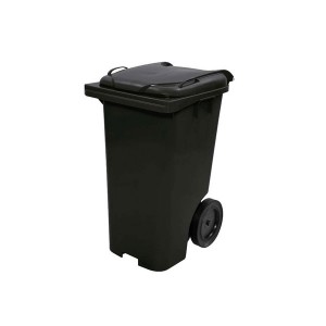 Cesto de Lixo 240 L com Tampa e Roda Preto