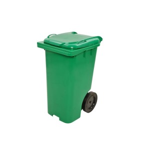 Cesto de Lixo 240 L com Tampa e Roda Verde