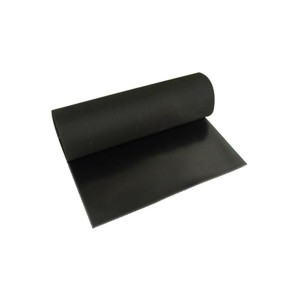 Lençol Borracha Natural 1.0 mm x 1.00m s/ Lona Preto (VENDIDO POR METRO)