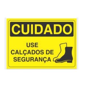 Placa Atenção Calçado de Segurança 20x15