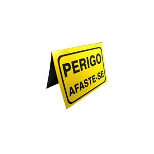 Placa Sinalização Dobrável / Cavalete de Perigo Afaste-se