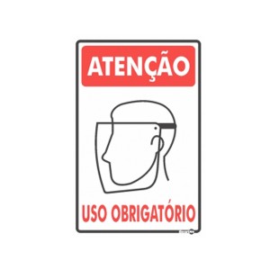 Placa Sinalizadora Uso Obrigatório (Protetor Facial) - Encartale