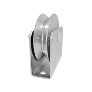 Roldana Portão 2.1/2" V com Suporte Fechado Rebite