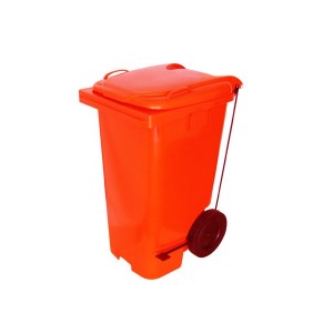 Cesto de Lixo 240 L  com Tampa Roda Pedal Vermelho